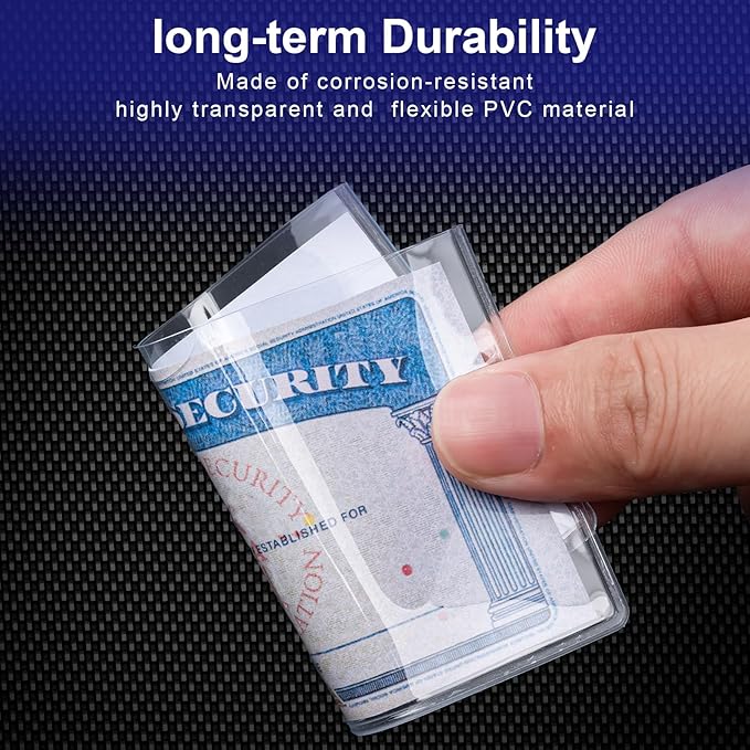 40 Pack Social Security Card Protector Sleeves Medicare Credit Card Holder,24 Mil Soft Clear Card Sleeve for Waterproof SSN/ID/Debit/Credit Card Covers(40)