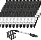 Buecs Black Dry Erase Markers, Low-Odor, 150 Count, Chisel tip, Perfect for Writing on Whiteboards, Dry-Erase Boards, Glass, School Office Supplies