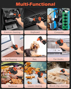 PENTASPI Compressed Air Duster, 120,000RPM Electric Air Duster, 4 Speeds Powerful Brushless Motor with LED Light, Rechargeable Cordless Air Blower for Computer, Keyboard, Car, Home