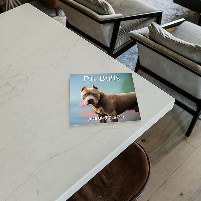 2026 Pit Bulls Monthly Wall Calendar | Pitbull Dog Calendar September 2025 - December 2026