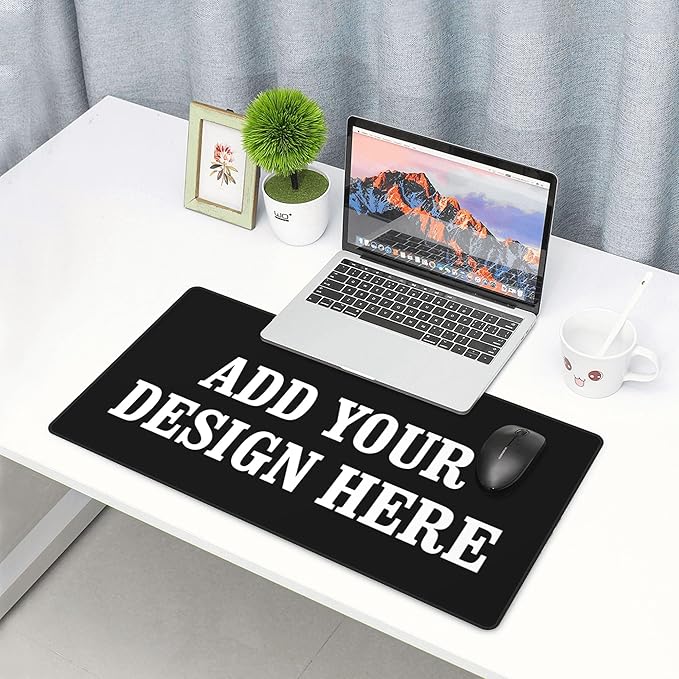 OHORTEB Custom Mouse Pad with Photo, Personalized Image Text Laptop Desk Mat, Customized Non-Slip Waterproof Desk Writing Pad for Office Home (Custom, 16in x 29.5in)