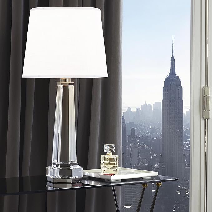 White Texture Lamp Shade Drum Lampshades Replacemnt for Table Lamps Floor Lamps-11"Top × 13" Bottom × 10" High(Spider),Modern Table Lamps Lights for Room-Required Assembly-By GO&SO