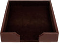 DACASSO Bonded Leather Desktop Letter Tray - Luxury Letter Holder & Paper Organizer for Desk - Office Organization & Executive Desk Decor - (Dark Brown)