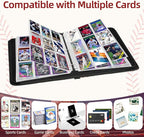 1080 Pockets Baseball Card Binder 9 Pocket, Trading Card Binder With 60 Removable Sleeves, Baseball Card Holder Sports Card Collection Binder Top Loader Binder For MTG, TCG, Game Gifts For Boys
