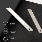 Gomake 9mm Utility Knife Replacement Blades, Snap Off Blades for 9MM Universal Art Knife,Stainless Steel Blades Use in Office, Home, Arts, Crafts - 100PCS