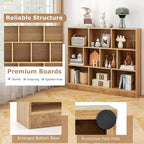 Tangkula 10-Cube Bookshelf, 47.5”L Floor Bookcase with 2 Anti-Tipping Kits, Freestanding Storage Organizer, 4-Tier Display Shelf for Home, Office & Dorms, Natural/White (Natural, 10-Cube)