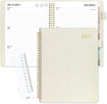 SUNEE 2026 Planner, Weekly and Monthly Calendar Planner 9"x11.2"- 12 Month (January 2026 - December 2026), Linen Cover, Pocket, Bookmark, Notes, Monthly Tab, Beige