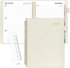 SUNEE 2026 Planner, Weekly and Monthly Calendar Planner 9"x11.2"- 12 Month (January 2026 - December 2026), Linen Cover, Pocket, Bookmark, Notes, Monthly Tab, Beige