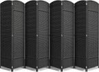 Sorbus 8 Panel Room Divider 6 ft. Tall - Privacy Screen, Extra Wide Double Hinged Panels, Mesh Hand-Woven Design, Partition Room Dividers and Folding Privacy Screens, Wall Divider for Room Separation