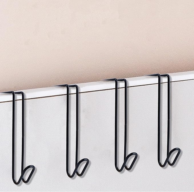 LIGHUFEIC 5 Pack Wire Cubicle Hook,Cubicle Accessories Wall Hangers for Clothing Mirrors, Pictures, Hats, and Bags in Office Cubicles Panels Cubicle Hooks(Black)