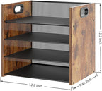 Boershun Wood Desk Organizer - 4-Tier Desktop File Organizer, Wooden Paper Organizer, Office Desk Organization for Accessories, Papers, Mail, Notebooks, Stationery