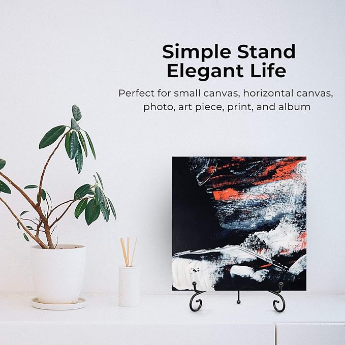 TR-LIFE Plate Stands for Display - 8 Inch Plate Holder Display Stand + Metal Easel Stand for Picture Frame, Decorative Plates, Book, Photo, Collectibles (2 Pack)