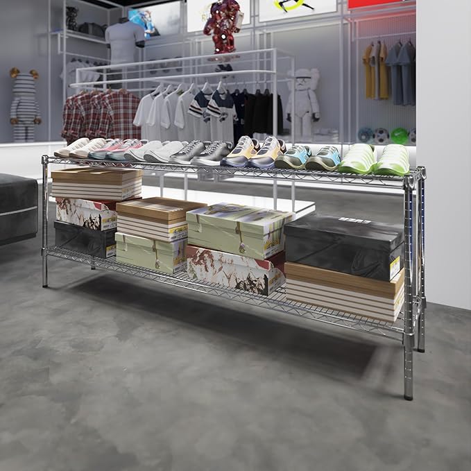 Regal Altair 14" Deep x 72" Wide x 27" Height Wire Shelving Kit | 2-Tier | NSF Commercial Storage Rack Unit