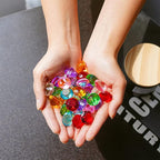 HDCRYSTALGIFTS 36pcs 0.8'' Multi-Color Art Glass Diamonds Crystal Gems Vase Fillers Wedding Table Scattering Gemstones Christmas Party Decorations