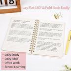 Oneirom Spiral Notebook-6.10" x 8.19" College Ruled Journal with Inner Pockets and 160 Pages,PU Leather Cover Business Journal, Twin-Wire Binding Notebook Perfect for Office & Home School Supplies