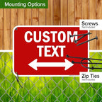 Custom Arrow,Custom Directional Sign, Two way Arrow,12x18 Inches, 55 mil thick HDPE (high density polyethylene) Made in USA by My Sign Center
