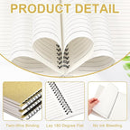 Yahenda Spiral Notebook Bulk A5 Journal Lined 8.3'' x 5.5'' Writing Composition Paper Small Notepad Subject Notebook for Students Office Business Back to School Supplies(Light Gold,6 Pcs)