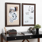 DesignOvation Beatrice Framed Magnetic Dry Erase Board, 18x27, Walnut Brown