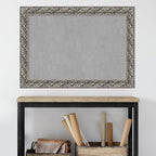 Amanti Art Silver Framed Magnetic Board 30x42 Large Vision Board for use with Magnets, 100% Metal Sheet to Display Items as Office Decor or for Home Organization in mudroom, Kitchen or Kids Room