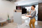 Stand Up Desk Store ReFocus Clamp-on Acoustic Desk Divider Privacy Panel That Reduces Noise and Visual Distractions (Cool Gray, 47.25" X 23.6")