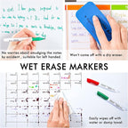 Shuttle Art Wet Erase Markers, 15 Colors 1mm Fine Tip Smudge-Free Markers, Use on Laminated Calendars,Overhead Projectors,Schedules,Whiteboards,Transparencies,Glass,Wipe with Water