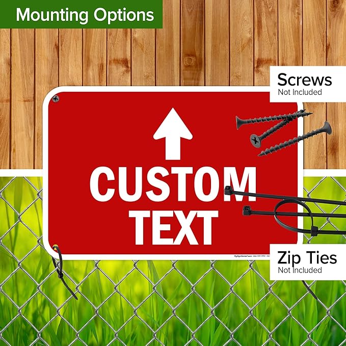 Custom Arrow,Custom Directional Sign, Up Arrow,12x18 Inches, 55 mil thick HDPE (high density polyethylene) Made in USA by My Sign Center