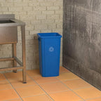 Krollen Industrial 23 Gallon Blue Square Commercial Trash Can