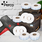 Perco Blue Reverse Print on White Grocery Labels to fit Monarch 1110 Price Gun, 4 Sleeves - 68,000 Labels