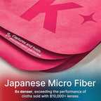 Koala Lens Cleaning Cloth | Japanese Microfiber | Glasses Cleaning Cloths | Eyeglass Lens Cleaner | Eyeglasses, Camera, VR/AR Headset, and Screen Cleaner | Pink & Orange (Pack of 3)