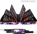 YOUSHARES 480 Slots Colored Pencil Case - Big Capacity Pen Case Organizer with Multilayer Holder large Colored Pencil Case (Purple Pink Rose)