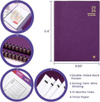 2026 Monthly Planner - Jan. 2026 - Dec. 2026, 12 Months Calendar/Planner 2026 with Faux Leather, 8.86" x 11.4", 15 Notes Pages, Strong Twin - Wire Binding, Pocket, Monthly Tabs, Perfect Organizer