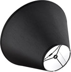GO&SO Set of 2 Black Lamp Shade Fabric Large Lampshades,Barrel Lamp Shades 6.5 x 16.3 x 10.5 inch,Replacement Lamps Shades for Table Lamps,Floor Lamps,Spider Lamp Cover Handcrafted, Assembly Required