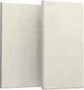 UMIACOUSTICS 2 PCS Acoustic Panel, 47.2" x 23.6" x 2" Fiberglass Sound Proof Wall Panels, Sound Absorbing Panels for Studios, Office, Home Theater. Off White