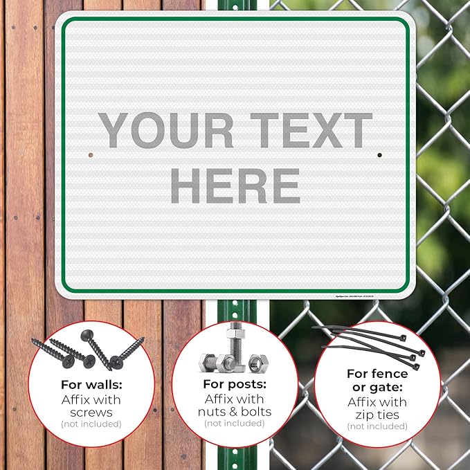 Custom Sign, Personalized Metal Signs, Customize for Office, Business, Workplace, Home, Airbnb, Delivery Green Signs, 24x30 Inches, 3M EGP Reflective .080 Aluminum, Fade Resistant, Made in USA