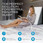 Kolbs Bed Wedge Pillow Chic Jacquard Cover for Sleeping and Acid Reflux, Heartburn 12" Height