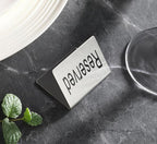 New Star Foodservice Stainless Steel Table Tent Sign (Silver (Reserved), 2"x 1.5" (Set of 2))