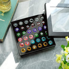 HDCRYSTALGIFTS 36pcs 0.8'' Multi-Color Art Glass Diamonds Crystal Gems Vase Fillers Wedding Table Scattering Gemstones Christmas Party Decorations
