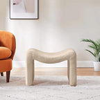 VANOMi Small Footstool Ottoman, Multi-Functional Modern Foot Stool, Sofa Footrest Extra Seating for Living Room, Entryway, Hallways and Bedrooms, Small, Camel