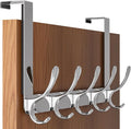 SKOLOO Over The Door Hook, Door Hanger Hooks for Hanging Clothes, Towels, Coats, Hats, Over The Door Towel Hook - Silver, Assembly Required