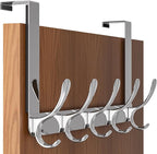 SKOLOO Over The Door Hook, Door Hanger Hooks for Hanging Clothes, Towels, Coats, Hats, Over The Door Towel Hook - Silver, Assembly Required