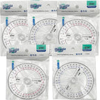 360° Protractor Pack of 5 Protactors Plastic Protractor Math Protractors Clear Protractor Ruler Drafting Tools Circle Protractor for Geometry