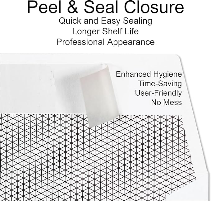 1000#10 Custom Printed Envelopes, White, Single Left Window, Self Seal, Security Tinted, Text and Logo Customization, Size 4-1/8 x 9-1/2 Inches, 24 LB