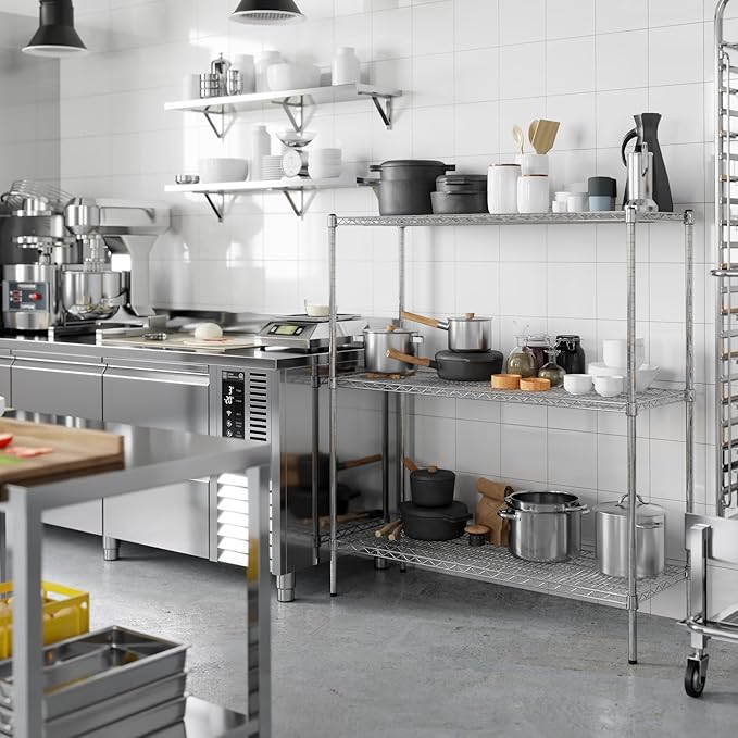 Regal Altair 18" Deep x 48" Wide x 54" Height Wire Shelving Kit | 3-Tier | NSF Commercial Storage Rack Unit