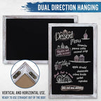 HBCY Creations 11" x 17" Whitewash Solid Wood Frame Wall Chalkboard, Magnetic Surface, Home Décor, Restaurant & Café Menus, Blackboard, Includes Chalk, Eraser & Hanging Hardware