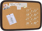 INDY VAC Cork Board for Walls with Frame Bulletin Board 18.5" x30" Decorative Hanging Pin Board for Office & Home Decor, Home School Message Board or Vision Board