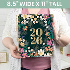 bloom daily planners HARDCOVER 2026 Planner (January to December) - 8.5” x 11” Weekly & Monthly Dated Agenda Organizer Book with Stickers & Tabs - Blooming Wildly