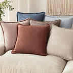 Foindtower Set of 2 Decorative Linen Fringe Throw Pillow Covers Boho Farmhouse Cushion Cover with Tassels Soft Accent Pillowcase for Couch Chair Sofa Bed Living Room Home Decor,24×24 Inch,Rust Red