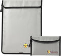 2 Pcs Fireproof Waterproof Document Bag(2000℉) – Fire & Waterproof Money Pouchfor for Cash w/Zipper – Safe Storage for A4/A5 Documents Holder, File, Cash, Jewelry, Passport, Tablet, Laptop
