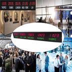Digital World Time Zones Clock for 6 Cities, Adjustable Brightness LED Display, Aluminum Alloy, 1000CD Brightness for Office, Hotel, School - 15-20m Visibility