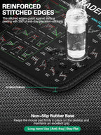 Mouse Pad for Stock Enthusiast, Wireless Charging Desk Pad with Phone Holder, Large Desk Mat with Adjustable Stand & Dual Qi Chargers, Non-Slip Mousepad with Financial Trading Guides Printed